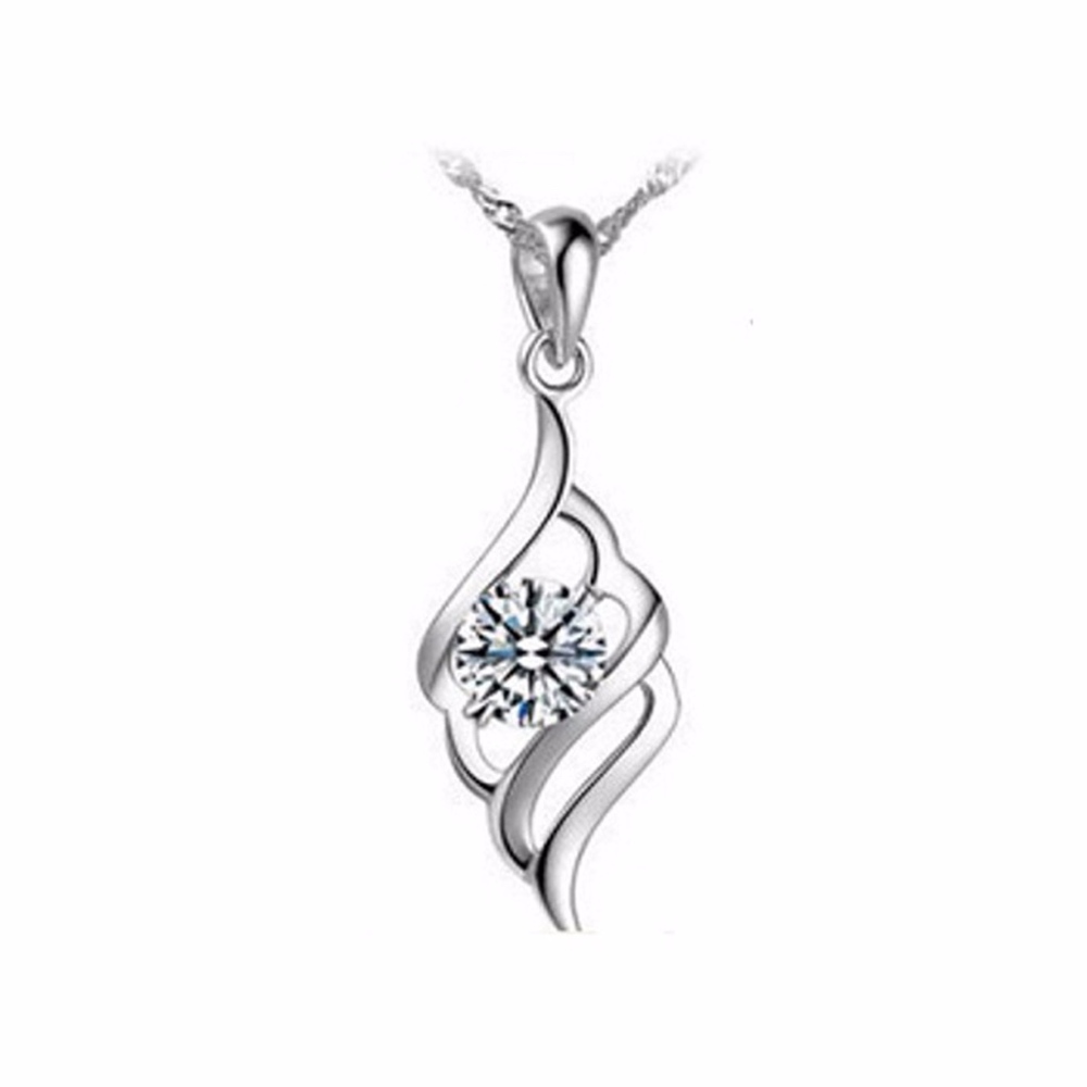 Angel Wing Crystal Pendant Necklace